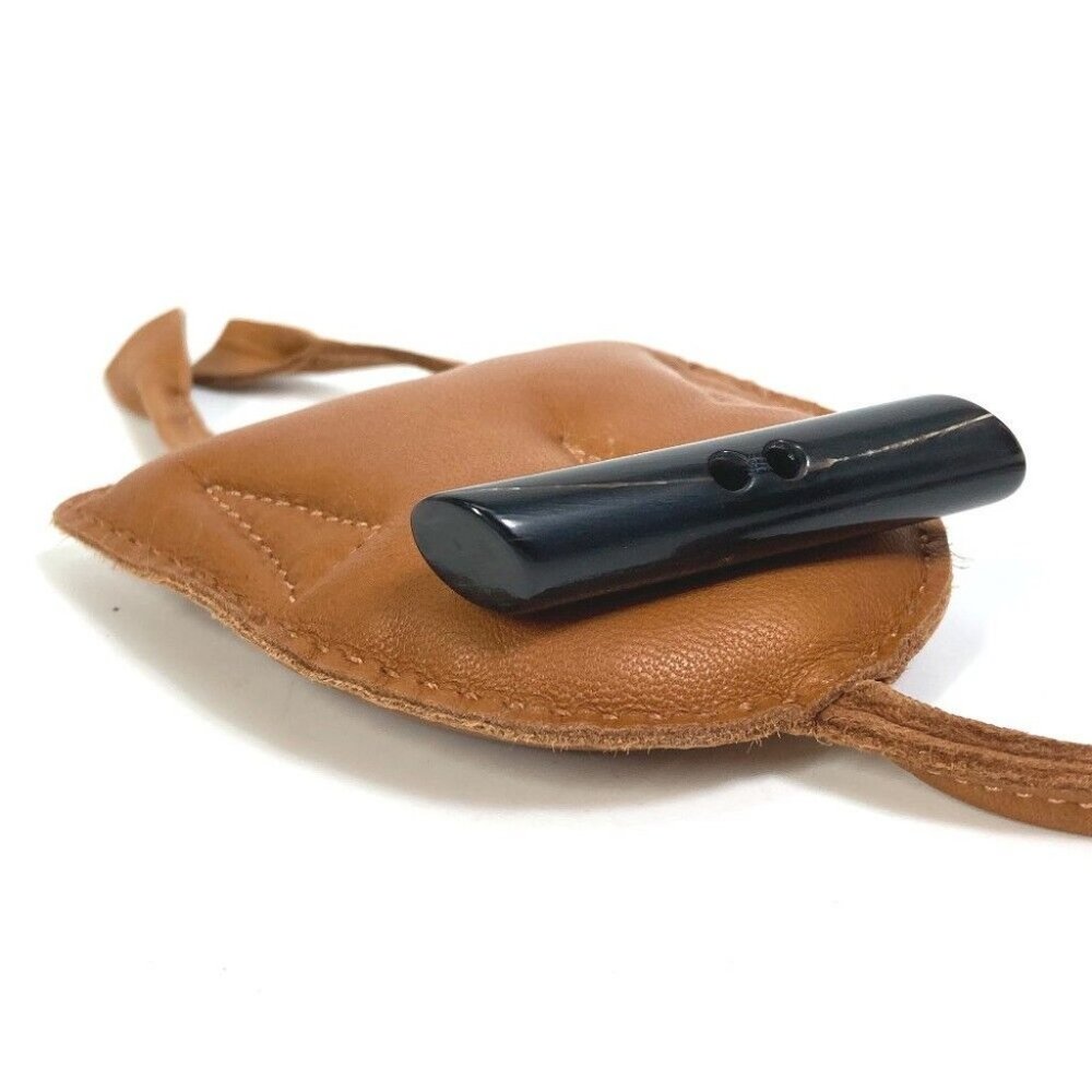 HERMES Key Holder petit h owl charm Bag Charm Leather / Buffalo horn Brown - Picture 4 of 7